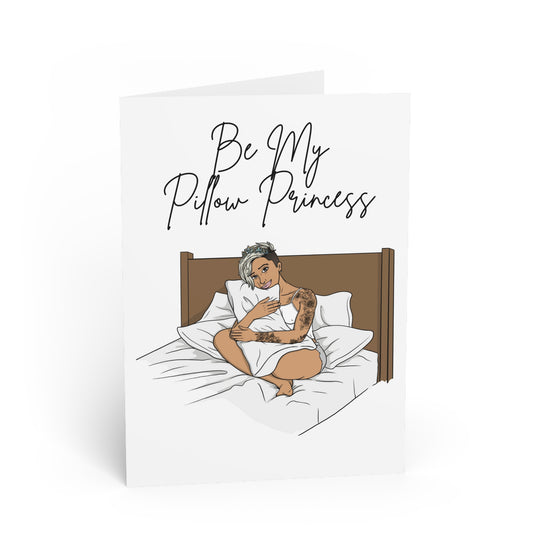 Pillow Princess Premium Lesbian Greeting Card